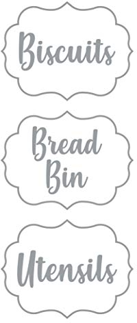 Landing Designs Biscuits Bread Bin Utensils Canister Stickers Self-Adhesive Waterproof Vinyl Kitchen Decal (Black, 80mm x 60mm)