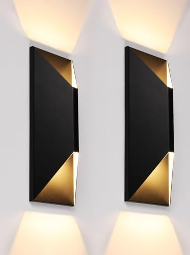 LEONLITE 2-Pack Dimmable LED Up Down Wall Light, 100-277V, CRI 90+, 3000K