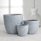 Kante Lot de 3 Grands Pots de Fleurs Ronds en béton pour intérieur et extérieur avec Trou de Drainage et Bouchon en Caoutchouc pour Maison, terrasse, Jardin, Gris - 45,7 cm, 35,6 cm, 25,4 cm de