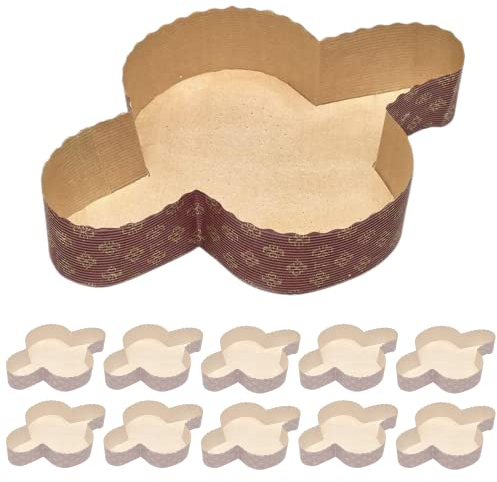 Backform für Osterkuchen Colomba 100 g - 10 Mini-Förmchen/Papierförmchen aus reiner Zellulose, mikrowellengeeignet, ideal für den Backofen, Einweg in hoher Dichte, hitzebeständig bis 200°C