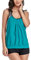 IHCEMIH Maillot de Bain 2 Pieces Femme Tankini Push up Rembourre Amincissant Taille Haute Mayo Maillots Bain Piscine Plage Natation Été Vintage Monokini Top Bikini Boxer Short Ensemble Madame Vert M