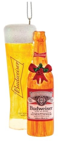 Budweiser® Bierflasche und Glas Ornament