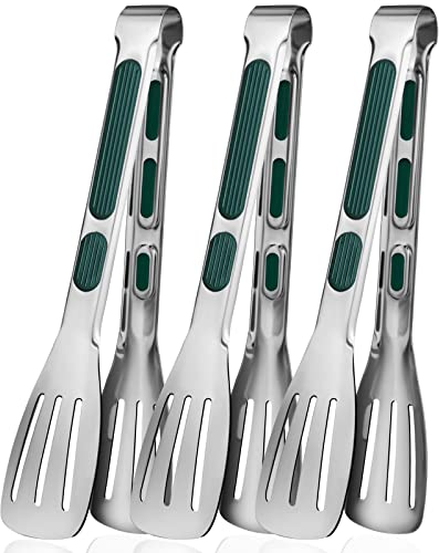 9 Inch Stainless Steel Food Serving Tongs Buffet Tongs Cooking Tong for Cooking, Salad, Meat, BBQ, Frying, Serving (3pcs)