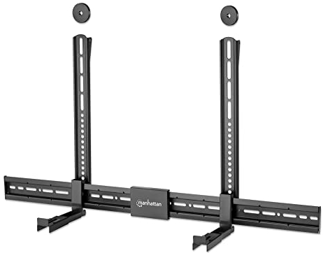 Manhattan - Universal-Halterung für Soundbar, VESA-Montage, bis 15 kg, höhenverstellbar, Oben oder unter dem Fernseher, schwarz