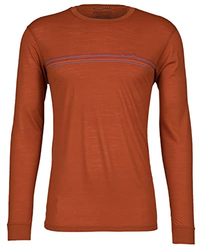 Patagonia Men's Long-Sleeved Cap Cool Merino Shirt Fitz Roy Fader Sandhill Rust (as3, Numeric, Numeric_44, Numeric_46, Regular, Regular)