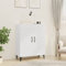 WIFESE Aparador de Madera Contrachapada Blanco 70x34x90 cm Aparador de Bufé Minimalista Amplio Espacio de Almacenamiento Mueble Auxiliar Cocina Sala de Estar Entrada Fácil de Limpiar