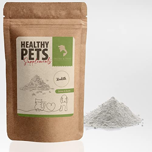 Freund & Pfote Healthy Pets Zeolith Hund und Katze| fein gemahlen | Zusatzfuttermittel für Hunde und Katzen | 100% rein & natürlich | plastikfrei verpackt (500 Gramm)