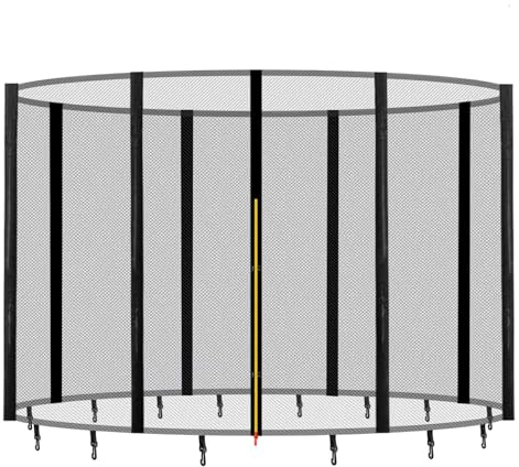 Baunsal® Trampolin Sicherheitsnetz Ø 305 cm (JS+EXD-M) für 8 Netzstangen Netzhöhe 180 cm Ersatzteile Trampolin Netz Trampolin Schutznetz Kinder Trampolin Ersatznetz Trampolin Outdoor