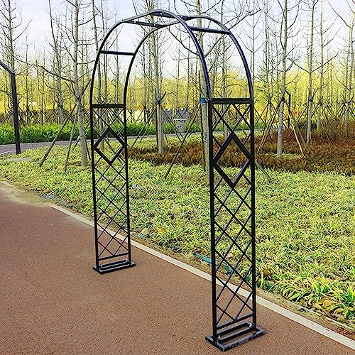 ARtsim Rosenbogen groß Gartenbogen für Kletterpflanzen Metall Torbogen außen Rosenspalier gusseisen Rankhilfe Bogen (Color : Schwarz, Size : 140cm x 230cm)