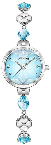 RORIOS Orologi da Donna Analogico Quarzo Orologi da Polso Elegante diamante Orologio Bracciale Gioiello Orologio Signora Strass Orologio Ragazza Impermeabile Azzurro