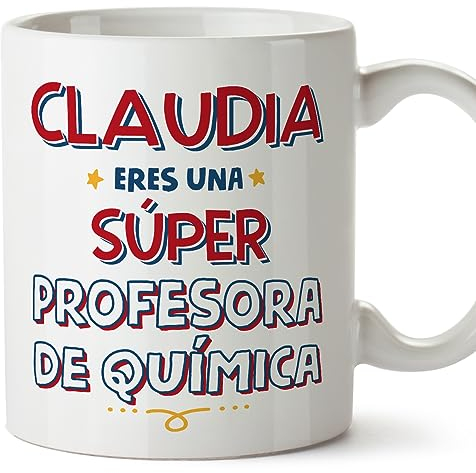 MUGFFINS Tazas Personalizadas para PROFESORA DE QUÍMICA mujer - En Español - Eres Súper - 11 oz / 330 ml - Regalo Personalizable original y divertido