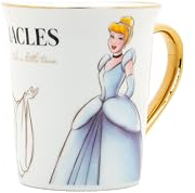 Disney Cinderella D100 - Taza con mango dorado, accesorios de cocina | Bonitos regalos de inauguración de la casa de cerámica para hombres, mujeres y niños | Licencia oficial | 1 juego