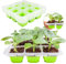 QTUN Bandejas Semilleros de Germinacion, 4 Piezas 36 Celdas Bandeja de Germinación de Plantas, Bandejas para Inicio de Semillas Reutilizables, Mini Invernadero Bandejas de Cultivo Germinación