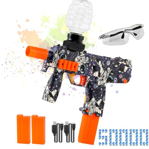 HYNXM Gel Ball Blaster Toys - with 2 Rechargeable Battery, 2 Round Hopper, 1 Goggles, 50000+Toy Ball, Sports Toys Ages 14 & Up