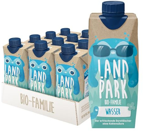 Landpark Bio-Familie Wasser, 12x0,5l. Bio-Päckchen I Kindergetränk ab 0 Jahren I Für Babynahrung geeignet I natriumarm I ohne Kohlensäure I ToGo I pfandfrei