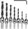 Fixinus 7 Stück Senkbohrer mit Innensechskantschlüssel, HSS 5 Flute Senker Bohrer Set, Reibahle Countersink Bohrer Werkzeug für Holzverarbeitung Kunststoff, 3 4 5 6 7 8 10 mm