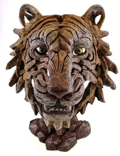 Kremers Schatzkiste Dekofigur Löwenkopf - modern 40cm aus Polyresin Figur Deko Skulptur Statue Tierfigur Tiger Afrika Lion