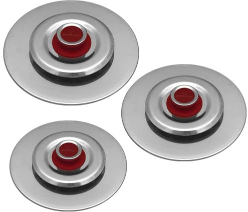 Kit 3 Coperchi Magici Antiodore Ventur Magic Ø27, Ø31, Ø35 cm Cooker in Acciaio Inox Pomello Rosso