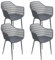 THE SECRET HOME - Conjunto de 2 y 4 Sillas en Polipropileno y Metal/Madera - Asiento de Diseño Ideal para Comedor y Cocina - Varios Modelos (4, Modelo 2 - Gris)