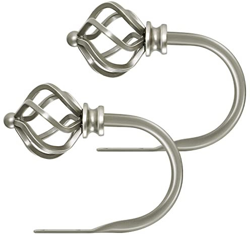 KAMANINA Raffhalter für Vorhänge, Vorhang Raffhalter Antik Silber Raffhalter für Gardinen, U-Form Raffbügel Wandbefestigung, 2 Stück Curtain Hook