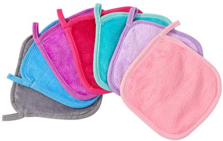 XPEX 7 Pièces Gant demaquillant visage lavable microfibre,Serviette Démaquillante,Serviette Visage en Microfibres Chiffons Démaquillants Réutilisable Lavable pour Toute la Peau Laver Visage