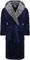 SnuggleME Dressing Gowns for Men | Super Soft Snuggle Hooded Dressing Gown | Men's Warm and Cozy Fleece Nightwear Robe | Gifts for Him NAVY/grey M