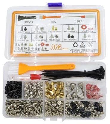 Sarini Comprehensive M.2 SSD Mounting Kit - 362pcs M.2 Screws,Spacers & PC Motherboard Screws for MSI,Gigabyte, ASUS