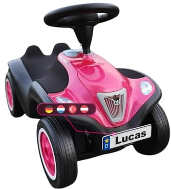 3D-Druck Camper Nummernschild passend für Bobby Car, individuelles Tretauto Kennzeichen mit Wunschtext, inkl. Befestigung, Made in Germany - für Bobbycar Modell Next, zur Anbringung Hinten