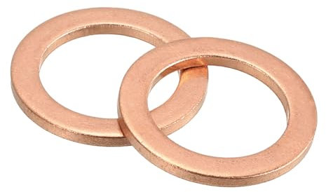 sourcing map 50 arandelas planas M14, cobre de 14 mm de diámetro interior x 20 mm de diámetro exterior x 1,5 mm de grosor para tornillos de pernos, reparación de fábricas, cocinas, tiendas y