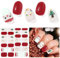 Semi Cured Gel Nail Strips - 28 pcs Gel Nail Stickers-Full Wraps, Long Lasting, UV Lamp Compatible - Salon Quality Nail Art Stickers, Easy to Apply