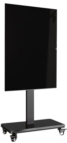 Mobile TV Cart, Mobile TV Cart Rolling TV Stand With Wheels, Height Adjustable TV Stand And Wall Mount Motorized Tv Mount, For 92-98 Inch Flat Curved