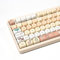 Cute PBT Keycaps - 75 Percent MOA Profile Dye-Sublimation, 132 Round Custom Keycaps Set for 60% 75% 80% 100% Mechanical Keyboard (Yellow)