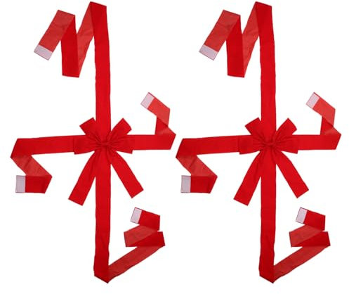 Paquete de 2 adornos de Navidad con lazo para colgar en la puerta, para decoración navideña del hogar