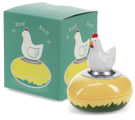 Eieruhr Küchentimer Huhn mit lauter Glocke Kunststoff, Metall mechanisch, ca. 7,7 x 6,7 x 8,4 cm