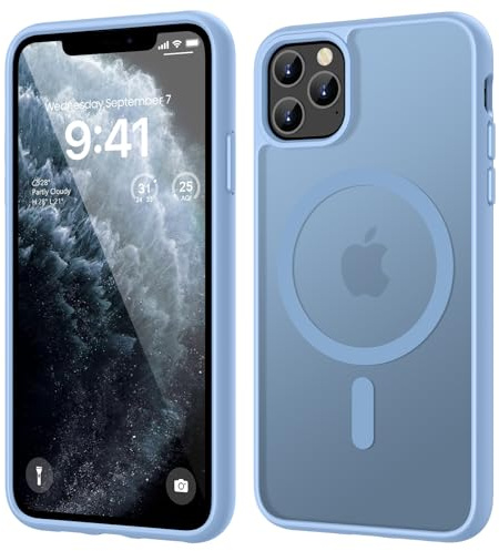 HGH Magnetic Case for iPhone 11 Pro Max 6.5 Inch for MagSafe Wireless Charging Compatible Translucent Matte for 11 pro max Thin Shockproof Case Camera protect for iPhone 11 Pro Max - Light Blue