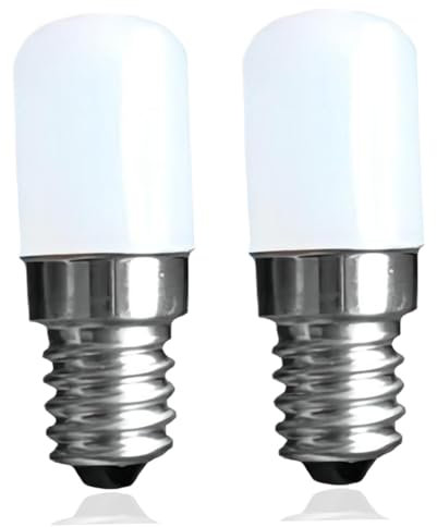 Veesper 2Pcs Fridge Light Bulb, 2W Energy-Saving Refrigerator Light Bulb Replacement, Eco-Friendly Small Refrigerator Bulb for Refrigerator, Kitchens and Bathrooms