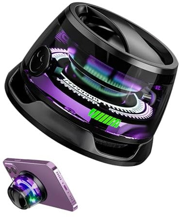 Qaum Magnetic Bluetooth Speaker G200 Rechargeable Portable Mini Wireless Speakers with Cable for Travel Outdoors Car Gaming, Multi-RGB Color Light, 5.3 Bluetooths, Phone Holder Function