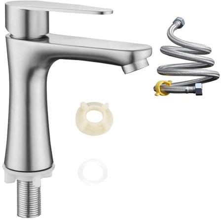 Einer Kalter Wasserhahn Wasserhahn Mit Schlauch Ein Hebel Badezimmer Tap Edelstahl Küchenarmatur Für Außenwaschbecken