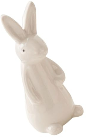 Toddmomy Weiße Keramik Hasen Figur Dekorative Keramikkunst für Wohnzimmer und Zuhause Kreative Stehende Kaninchen Skulptur als Natürliche Wohndekoration