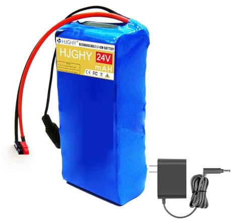 HJGHY 24V 12Ah 10Ah 8Ah 6Ah 4Ah Rechargeable Lithium Li-ion Battery Portable Removable Battery with BMS for 24V Devices Backup Battery,Anderson,24V 8Ah