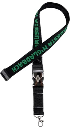 Borussia Mönchengladbach Lanyard | Offizieller Fanartikel Fohlenshop | Schlüsselband 60 cm | Gladbach Schlüsselanhänger mit Vereinslogo, Schriftzug & Karabiner