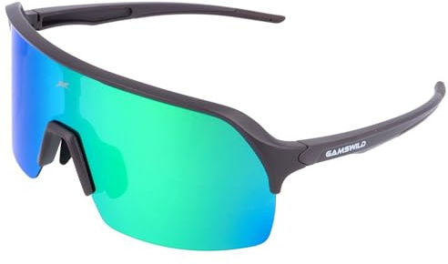 Gamswild WS0046 Fahrradbrille - rahmenlose Sonnenbrille - schnelle Rennradbrille - polarisierte bruchsichere Polycarbonatgläser - 100% Schutz vor UV Strahlen - dank UV400 – 28g