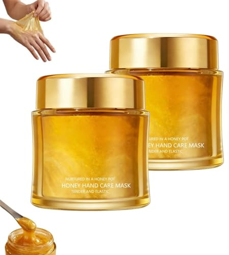 Moisturizing Nourishing Honey Hand Mask, Honey Peel Off Hand Wax Mask, Moisturizing Hydrating Hand Masks for Women (2PC)