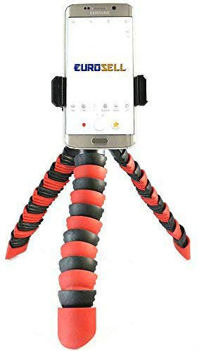 Eurosell Trépied universel de qualité supérieure - Support flexible - Compatible avec smartphone Android / Apple iPhone 4 5 6 7 8 9 S X Plus Samsung Galaxy Huawei Ascend Nokia Wiko Honor Mini