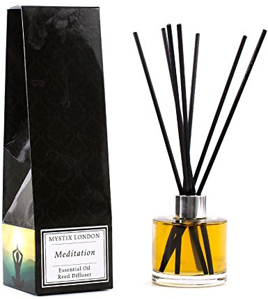 Mystix London Essential Oil Reed Diffuser | Meditation Blend | Calming Aromatherapy for Peace & Focus | Safe & Long-Lasting | 200ml Bottle