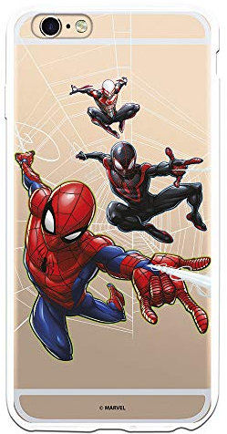 Case for iPhone 6 Plus - 6S Plus Official Marvel Spiderman Spider Web Pattern to Protect Your Mobile Phone. Flexible Silicone Case with Official Marvel License.