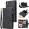 UEEBAI Wallet Case for iPhone 7/8/SE 2022 5G/SE 2020, Premium PU Leather Magnetic Handbag Zipper Case Kickstand Card Slots Wrist Strap Flip Cover for iPhone SE3/SE2 - Black