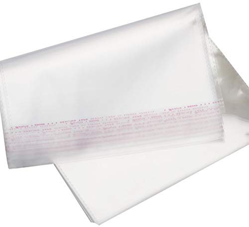 100 STK Selbstklebend OPP Tütchen Plastiktüten klein Flachbeutel transparent Beutel Plätzchen Gebäck Tüten Süßigkeiten Geschenk Verpackung für Kleidung und Textilien 15 * 26CM(22+4)
