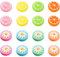 16 Capuchons de Prise de Pouce de Fruit Citron et Fleurs Mignons Couvercle de Bâton Analogique Capuchon de Joystick Couvercle Souple en Silicone Compatible avec Nintendo Switch, Switch Lite