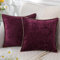 decorUhome Chenille-Kissenbezüge aus Samt, weich, 66 x 66 cm, 2er-Set, dekorativer quadratischer Kissenbezug mit genähtem Rand, für Couch, Sofa, Bett, Rhododendron